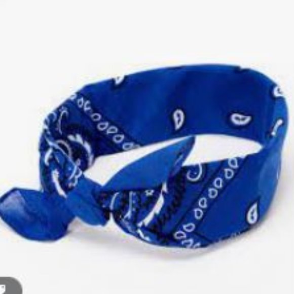 Navy Blue Paisley Bandana - Picture 1 of 5
